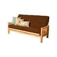 thumbnail image 2 of Homestock City Sleek Futon Frame-Natural Finish-Suede Chocolate Mattress, 2 of 7