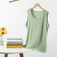 thumbnail image 4 of Tank Tops for Women Ribbed Cotton Round Neck Wrap Camisole Tops Summer Tops, 4 of 9