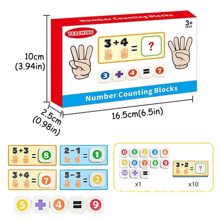 Montessori Math Toy Addition/Subtraction Arithmetic Finger Counting Learning Game Interactive Educational Toy For Kids 3-6 Years
