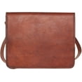 thumbnail image 4 of Jaald 11" Leather Messenger Bag Satchel Laptop Briefcase for Men Women Vintage Travel Crossbody Shoulder Bag Office Handbag Corporate Gift, 4 of 5
