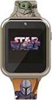 Star Wars "Mandalorian" Unisex Child Interactive Smart Watch Silicone Strap 40mm Grey (MNL4137WMC)