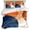 Blue, variant on Navy Blue Burnt Orange Bedding 3 Piece Duvet Cover Set California King, Modern Retro Geometric Soft Microfiber Comforter Cover with Zipper Closure & Pillowcases, Wrinkle & FadeResistant Quilt Cover