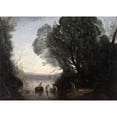 thumbnail image 3 of Jean-Baptiste-Camille Corot 24x18 Black Modern Framed Museum Art Print Titled - The Bath of Diana (About 1855), 3 of 5