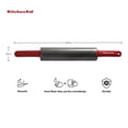 thumbnail image 3 of Kitchenaid Durable Nonstick Rolling Pin in Red with Offset Handles, 3 of 10