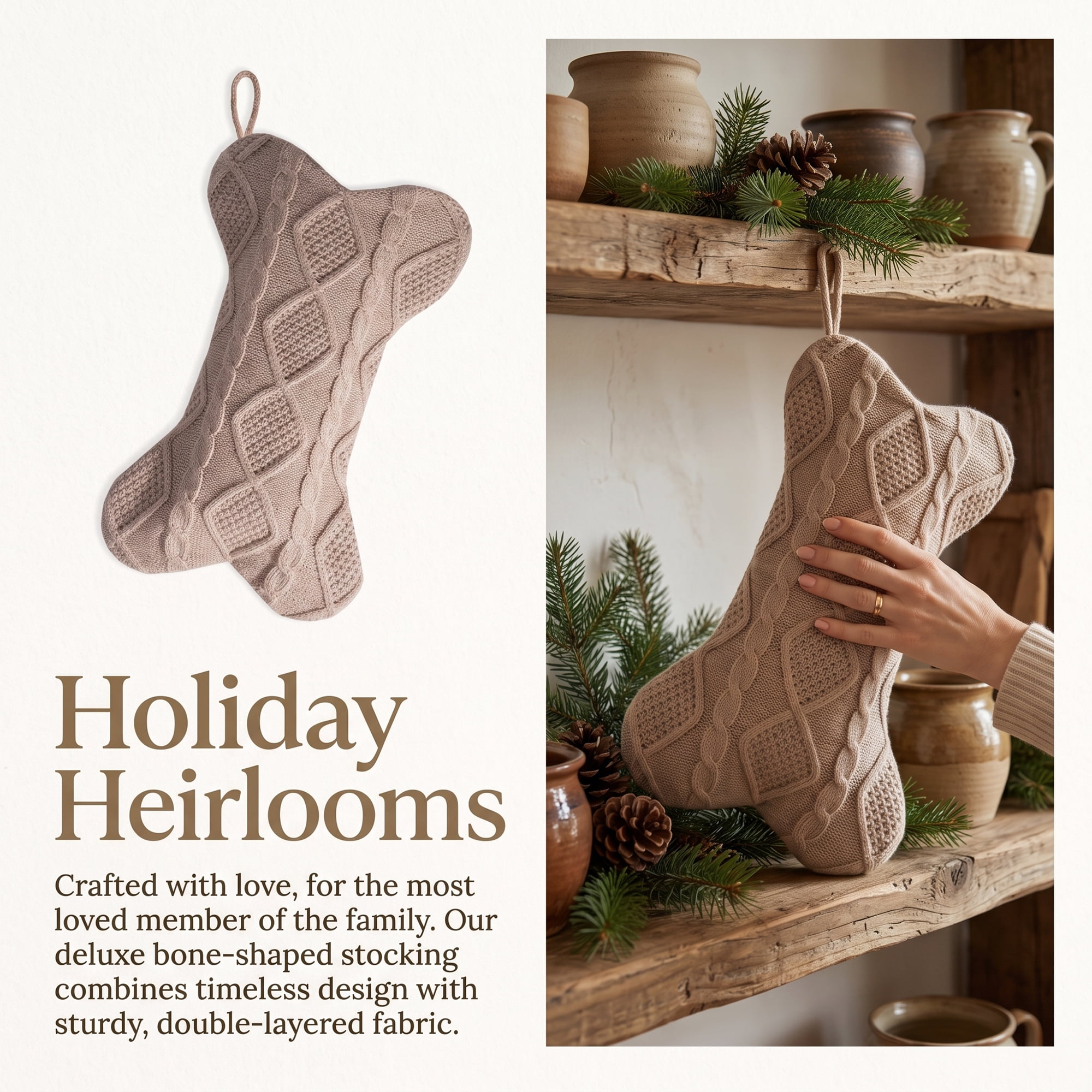 Unique Bargains Cartoon Christmas Stockings Luxury Tiered Mantel Accents Brown 17"