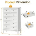 thumbnail image 4 of RoyalCraft White 6 Drawer Dresser, Large Storage Chest with Ball Bearing Slide, Wide Chest of Drawers, Modern Wood Dresser for Bedroom, Living Room, Hallway, Entryway, White, 4 of 9