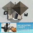 thumbnail image 4 of Outsunny 8'x8' Square Patio Hanging Offset Umbrella w/ Cross Base Tan, 4 of 10