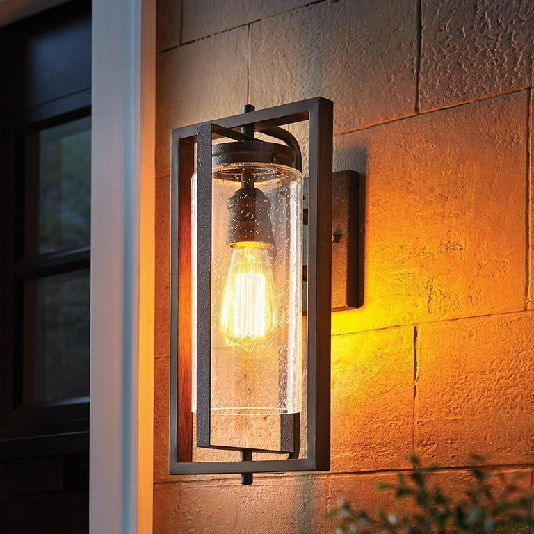 Palermo Grove Gilded Iron 1-Light Hanging Outdoor Lantern with Walnut Wood Accents Palermo Grove Gilded Iron 1-Light Hanging Outdoor Lantern with Walnut Wood Accents