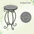 thumbnail image 4 of Costway Table d'Appoint Extérieure en Mosaïque, Table d'Extrémité Ronde avec Plateau en Carreaux de Céramique Résistant aux Intempéries, 4 of 10
