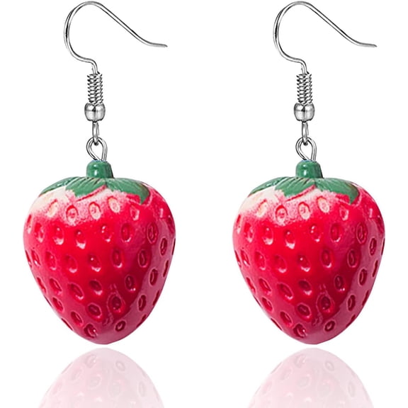 3D Cute Resin Lifelike Fruits Earrings Imitate Food Banana Strawberry Orange Dangle Drop Earrings For Women[Z6412]