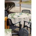 thumbnail image 5 of Outdoor Tablecloths with Umbrella Hole & Zipper, Spring Botanical 60x60 Inch Square Tablecloths, Watercolor Leaves Flowers Birds Beige Waterproof Table Cloth, Patio/Pool/Picnic Table Covers, 5 of 8