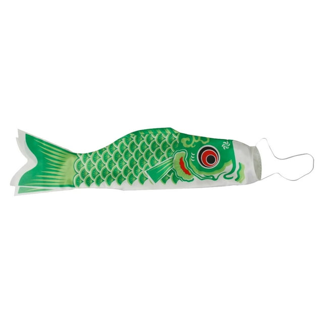 Manga de viento japonesa con serpentina para carpas, manga de viento para cometas, manga de viento para niños 15cm verde