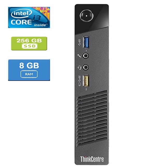 Remis à Neuf : LENOVO M73 TINY Intel Core i3-4130T 2,00 GHz, 8 Go, 256 Go SSD, Win 10 Pro