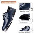 thumbnail image 2 of Mens Casual Oxfords Leather Business Office Loafers Comfortable Fashion Lace-up Formal Flat Shoes Blue 11 US, 2 of 7
