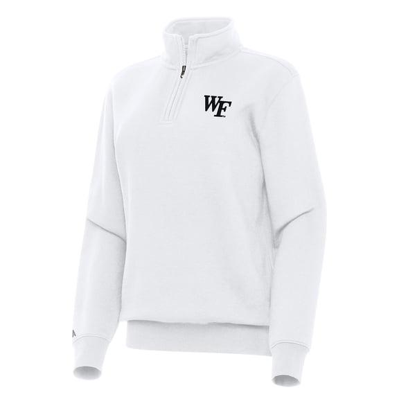 Women's Antigua White Wake Forest Demon Deacons Victory Quarter-Zip Sweatshirt