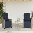 thumbnail image 1 of vidaXL Reclining Garden Chairs 2 pcs with Footrest Grey Poly Rattan, 1 of 5