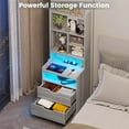thumbnail image 5 of Tall Nightstand Nightstand with Hutch and Drawers and Shelve,Night Stand with Charging Station and LED Lights,Side End Table with Storage, Grey, 5 of 8
