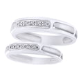 thumbnail image 2 of AFFY Round Cut White Natural Diamond His And Hers Wedding Band Ring Set in 14K White Gold (0.07 Cttw), 2 of 2