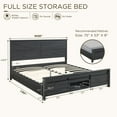 thumbnail image 3 of T4TREAM Farmhouse Black Full Size Platform Bed Frame with Headboard and 3 Barn Door Storage Cabinets, No Box Spring Needed, Mattress Not Included, 3 of 6