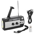 thumbnail image 1 of MD?090P Linterna de manivela solar Radio SOS Alarma FM/AM/NOAA Banda de onda Carga USB blanca, 1 of 8