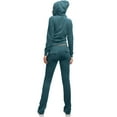 thumbnail image 3 of J. METHOD Women’s Tracksuit Set Casual 2 Piece Outfit Slim Fit Velour Velvet Zip Up Hoodie Jacket Top and Sweatpants Sweatsuit NEWTS03 Dust Blue 1X, 3 of 6
