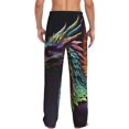 thumbnail image 7 of Salouo Dragon with Colorful Tail Print Pajama Pants for Men, Lounge Pants Elastic Waistband Casual Men's sleepwear Loungewear Sleep Pajama Pant -Large, 7 of 7