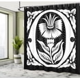 thumbnail image 4 of Ambesonne Monogram Shower Curtain, Exotic Design I Letter, 69"Wx70"L, Seal Brown and White, 4 of 4