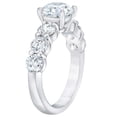 thumbnail image 2 of Silvago Jewel Brilliant 1.3 Ct Round Cut Lab Created Diamond Engagement Ring - Stamped 14K White Gold Plated Wedding Women's Ring - Mid-Century Solitaire With Accent Engagement Ring - Proposal Rings, 2 of 3