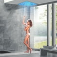 thumbnail image 4 of Zovajonia 16 Inch Chrome LED Rainfall Shower Head Square Ultra Thin Overhead Top Sprayer Polished Chrome, 4 of 9