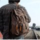 thumbnail image 2 of Vintage Unisex Casual Leather Backpack Canvas Rucksack Bookbag Satchel Hiking Backpack Travel Outdoor Shouder Bag (brown), 2 of 5