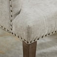 thumbnail image 2 of Resenkos Elegant Tufted Chenille Fabric Accent Dining Chair with Solid Wood Curved Legs for Dining or Kitchen, Beige, 2 of 15