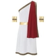thumbnail image 4 of Haitryli Men's Ancient Greek God Toga with Sleeves One Shoulder Halloween Costume Tunic Role Play Burgundy XXL, 4 of 7