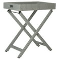 thumbnail image 4 of SAFAVIEH Bardia Outdoor Patio Wicker Folding Tray Table, Grey, 4 of 7