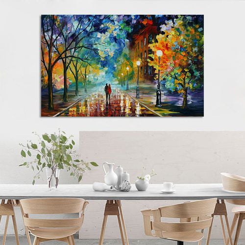Set of 2 Large Canvas Paintings 2 Piece Wall Art Woman Pair Oil