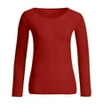 thumbnail image 4 of Daznico Womens Tops - Women's See Through Long Sleeve Seamless Arm Top Mesh Shirt Blouse - Shirts for Women,Color:Red,Size:XL, 4 of 5
