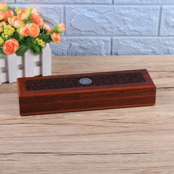 SEWCHICS Brown Solid Wood Jewelry Box for Necklace Storage and Display, Organizer for Necklaces and Accessories