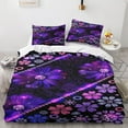 thumbnail image 2 of Flowers Bedding Set Pieces for People Botanical Floral Beautiful Print Microfiber Duvet Cover with Zipper, 2 of 5