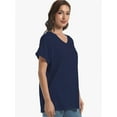 thumbnail image 4 of 3-pack Black&Hot Pink&Navy Blue Women's Tshirts Casual V Neck Short Sleeve Loose Summer Tunic Tops, 4 of 5