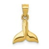 Finest Gold 14K Yellow Gold 3D Whale Tail Pendant