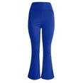 thumbnail image 2 of CAIVO Bootcut Flared Yoga Leggings for Women High Waist Solid Color Full Length Stretchy Casual Athletic Pants for Travel Gym Daily Life Running Fitness Trousers , Blue, 2 of 5