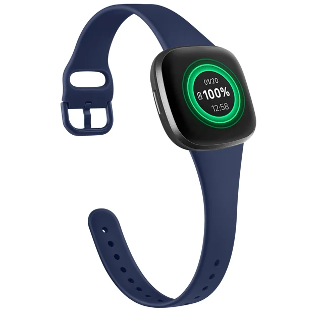 Silicone Silm Strap For Fitbit Versa 3/Versa 4 Band Bracelet For Fitbit Sense/Sense 2 Watchband Wristband Replacement navy BLUE For Fitbit versa 3