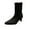 Black, variant on Women's Kitten Low Heel Mid Calf Boots Pointed Toe Wide Pull On Winter Fall Boots Bootie Slip-on Zipper Office Classic Dress Boots Black Women Sandal