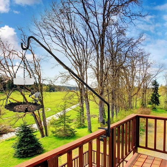 Beaupretty Adjustable Black for Outdoor Railing Heavy Duty Bird Feeder Pole