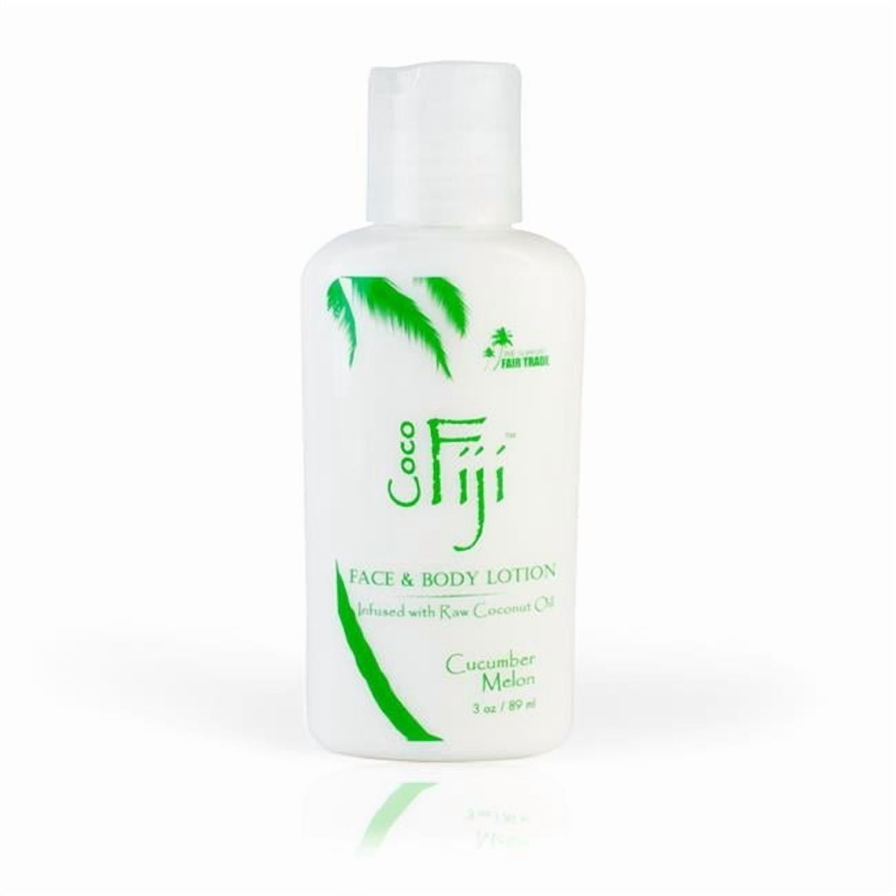 Coco Fiji 3 oz Infused Face & Body Lotion with Raw Coconut Oil, Cucumber Melon