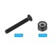 thumbnail image 3 of Kit de hardware para patineta Uxcell, tornillos de montaje de 1.38" con tuercas, set de pernos, negro, 3 of 4