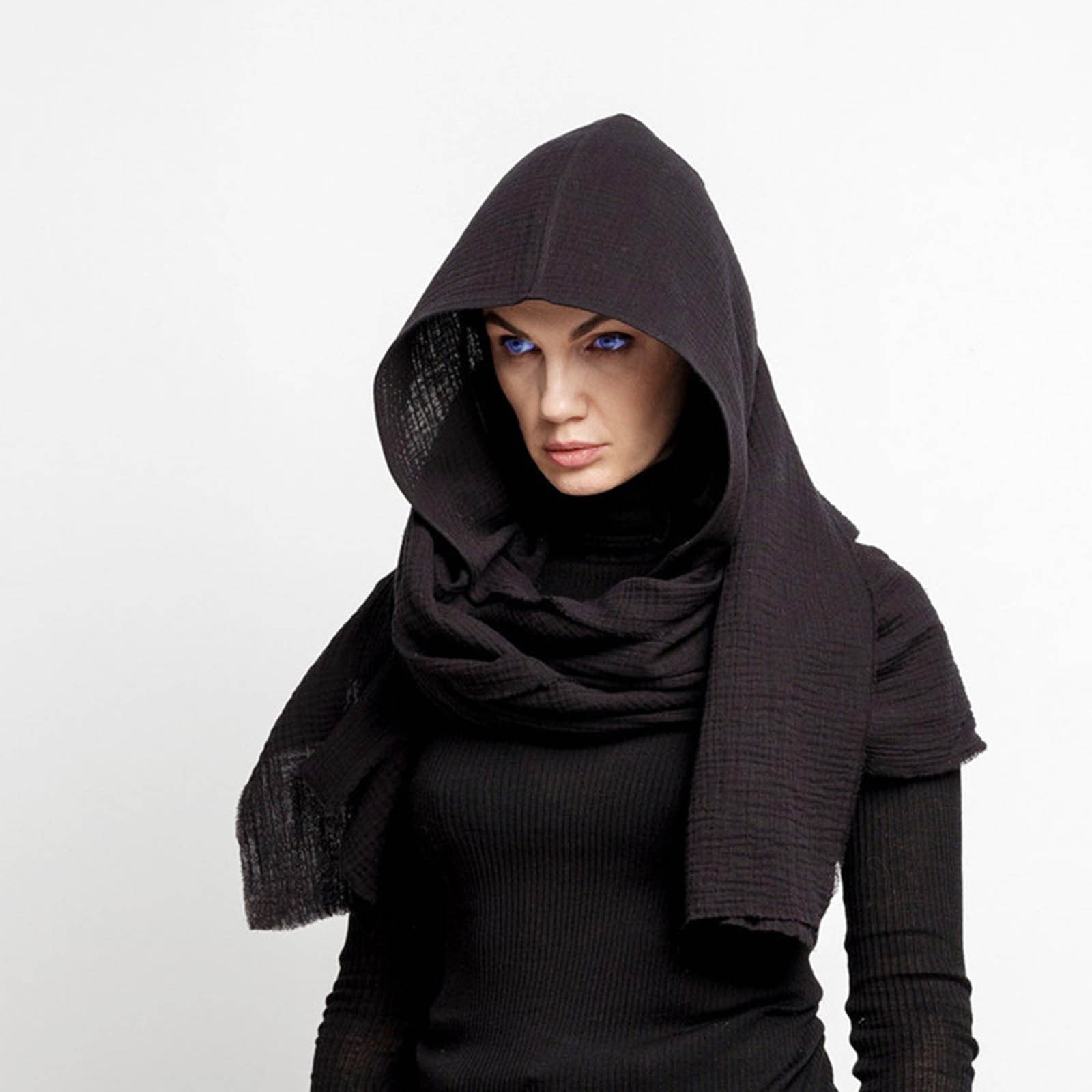 YOUSNH Men Women Hooded Scarf Winter Scarf Crinkle Vintage Soft