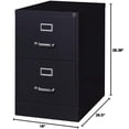 thumbnail image 2 of Pemberly Row 26.5"D Metal 2 Drawer Legal Width Vertical Filing Cabinet - Black, 2 of 6