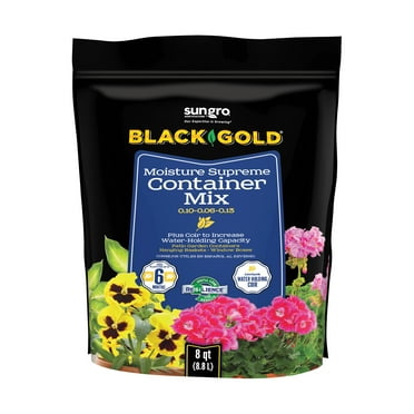 Sun Gro Black Gold Moisture Supreme Container Mix Potting Soil 8 quart, 1 Pack