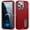 Red+Black, variant on Feishell Case for iPhone 12/12 Pro 6.1 inch,Heavy Duty 3 Layer Military Protection with Hidden Kickstand Shock Resistant Armor Hybrid Bumper Rugged Rubber Phone Cover,Darkblue+Royalblue