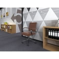 thumbnail image 3 of 2xhome Set of Two - Brown- Modern Mid Back Ribbed PU Leather Swivel Tilt Adjustable Chair Designer Boss Executive Management Manager Office Conference Room Work Task Computer …, 3 of 12